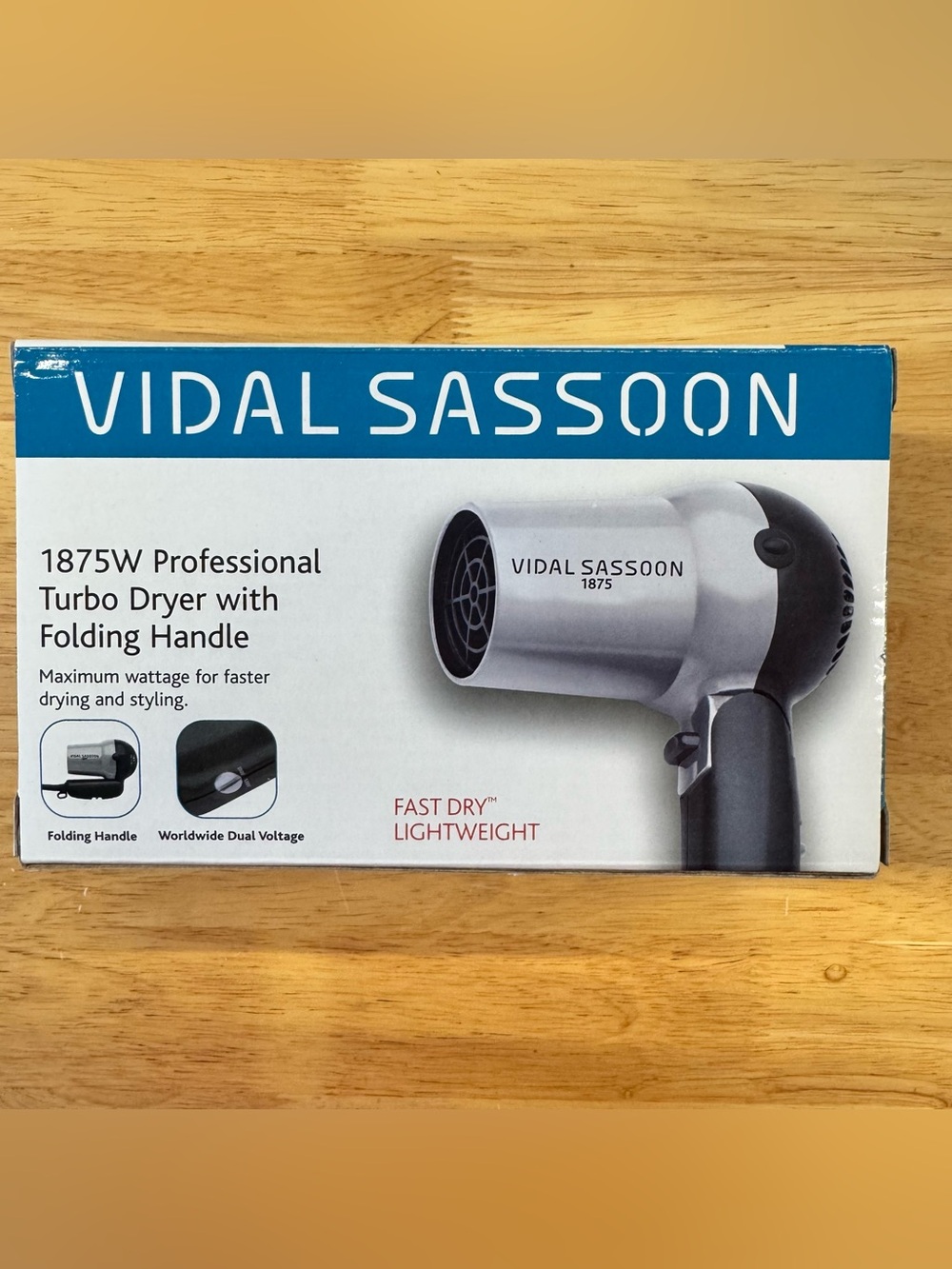 Vidal Sassoon 1875W Professional Turbo Hair Dryer Silver/Black SEALED